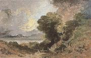 Joseph Mallord William Turner The tree at the edge of lake painting